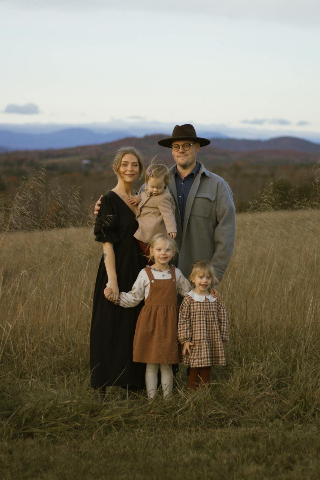 Charming family of five enjoying a sunset in Long Creek, SC